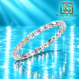 Pulsera de Diamantes Creados en Laboratorio de Forma Ovalada Premium en Oro Amarillo, Rosa y Blanco para Mujer, para Ocasiones Especiales - Product Image 1