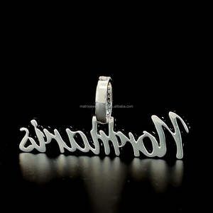 Venta caliente personalizado Iced Out Moissanite letras colgantes Venta caliente redondo brillante corte 925 Plata Hip Hop colgante - Product Image 5