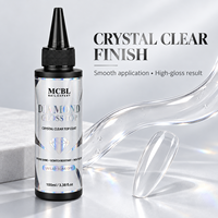 Vente en gros de couche de finition Diamond Shine 100 ml pour systèmes de vernis à ongles en gel, fournisseur de logo personnalisé, COUche de finition CRYSTAL CLEAR