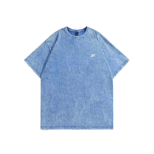 เสื้อยืดคอตตอน 100% หนานุ่ม ทรงโอเวอร์ไซส์ สไตล์สตรีทแวร์ ล้างสีแบบแอซิดวอช รับผลิตเสื้อยืดแบบ Private Label OEM ODM ขายส่งจากโรงงาน - Product Image 1