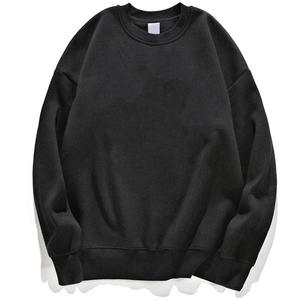 Sudadera de algodón de 400 g/m² para hombre, cuello redondo, holgada, transpirable, de forro polar para invierno, MOQ bajo, lisa y sin estampado. - Product Image 3