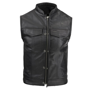 Nuevo Chaleco de Cuero Genuino Personalizado a la Moda para Hombre, Chaleco de Motociclista sin Mangas, de Alta Tendencia, con MOQ Bajo - Product Image 1