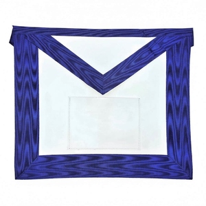 Tablier de Grand Maître Architecte 12e Degré, Rite Écossais AVEC POCHES AVANT, en tissu moiré BLEU de qualité supérieure - Product Image 5