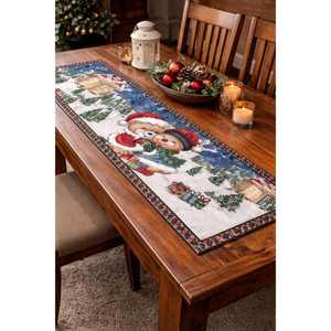 Export Quality Elegant Embroidered <b>Table</b> <b>Runner</b> Mat Heat Resistant Reusable for <b>Dining</b> and Party Setup Available For Sale - Product Image 2