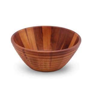Tazón para Servir de Acacia de Alta Calidad, Diseño Ondulado, para Frutas o Ensaladas, Juego de Vajilla, Plato de Madera, Tazones y Platos para Servir Alimentos - Product Image 2