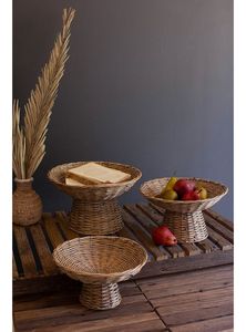 Nouvelle Décoration de Table de Réception de Mariage en Rotin Naturel Faite à la Main, Bol sur Pied en Osier Moderne de Luxe et Présentoir Floral/Fruité - Product Image 2