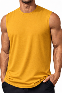 Mens Training Tank Top Gym Wear Sleeveless <b>Muscle</b> <b>Vest</b> OEM Custom Spandex/Cotton Knitted Embroidery Sportswear for Men - Product Image 6