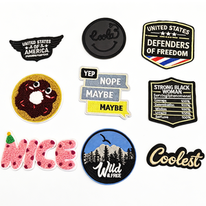 Parches de chenilla personalizados al por mayor con letras bordadas con purpurina y logotipo, con pin de seguridad, para ropa, para equipos de animación, danza, profesores y enfermeras, Six Trend - Product Image 2