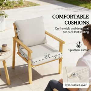 Set da Esterno Bianco Crema per Arredamento Terrazza e Decorazione Giardino - Product Image 3