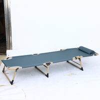 Lit pliant portable réglable, design moderne avec cadre en métal pour le camping en plein air, l'hôpital, la plage, le parc et l'école