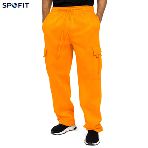 Pantalon de jogging ample et droit en molleton de coton brodé pour homme, avec cordon de serrage, OEM, décontracté, pour la gym, le yoga, le sport, style cargo baggy - Product Image 2