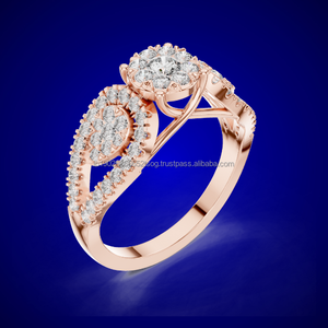 Anillo de diamante GOLDRUSH de 10K para mujer, diseño personalizado, anillo de oro blanco certificado para mujer, joyería de compromiso de lujo - Product Image 1