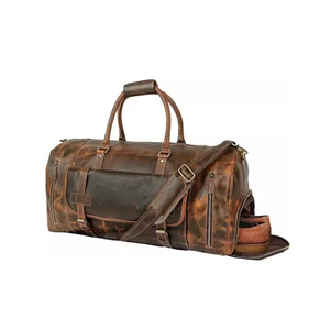 Handmade High Quality Genuine Leather Duffle <b>Bag</b> Unisex Ready Ship Carry <b>Overnight</b> Weekend Sports Gym Travel Modern Design - Product Image 3