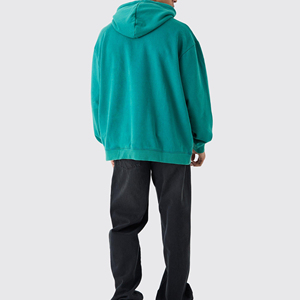 Sweat-shirt à capuche surdimensionné uni avec logo 3D personnalisé, en molleton épais de coton pour hommes, style streetwear - Product Image 5