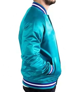 Chaqueta de bombardero unisex de moda de diseñador, chaqueta de bombardero de satén de béisbol con botones bordados con logotipo de apliques personalizados para hombre al por mayor - Product Image 4