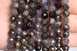 Perles d'Iolite de 6 mm de couleur intense, qualité supérieure, pierres précieuses naturelles authentiques, facettées, rondes, en vrac, options de lots en gros - Product Image 5