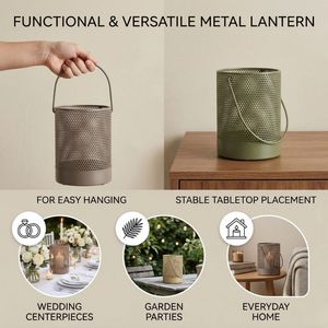 Farol de metal minimalista personalizado al por mayor, con asa, de hierro, con recubrimiento en polvo de <span class=keywords><strong>color</strong></span>, estilo huracán - Product Image 4