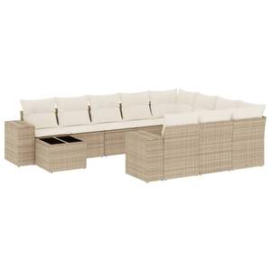 Ensemble de canapés de patio beige et blanc crème pour jardin, collection de meubles d'extérieur élégants - Product Image 2
