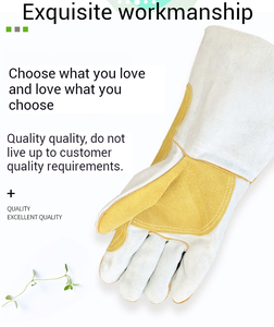 Nuevos Guantes de Trabajo de Cuero para Soldadura al por Mayor de Pakistán, Guantes de Seguridad de Piel de Vacuno/Cuero Dividido, Guantes de Soldadura de Cuero a Precio Económico OEM - Product Image 3