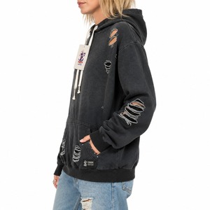Sudadera con Capucha para Mujer de Marca de Moda, Diseño Desgastado, Hecha con Materiales de Alta Calidad, Textura Suave, Estilo Vanguardista - Product Image 2