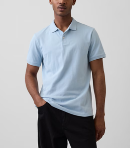 OEM Made Custom Design Your <b>Own</b> Brand Men's Polo Shirt Short Sleeve Pique 50% Cotton/ 50% Polyester, 220 GSM Dry Fit Golf Polo - Product Image 3