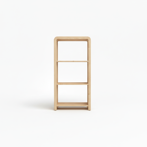 Étagère de présentation Bibliothèque à 3 niveaux Meuble de rangement Étagère ouverte Étagère sans dossier Bois d'hévéa MDF Placage chêne - Product Image 1