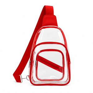 เดลต้า |   ซิกมา |   กระเป๋าสะพายข้างใส Theta Clear Crossbody แบบใส วัสดุ PVC ปิดด้วยซิป ได้รับการรับรองความปลอดภัย สายสะพายปรับได้ - Product Image 4