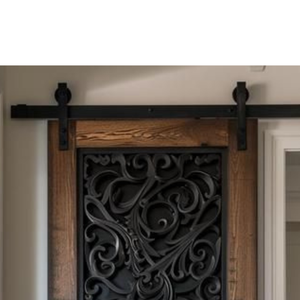 Puerta Corredera de Madera Tallada a Mano de Lujo, Diseño Artístico con Filigrana, Decoración para Entrada Interior - Product Image 5