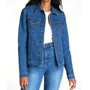 Veste en jean pour femme, grande taille, respirante, personnalisée avec logo imprimé, haute qualité à bas prix. - Product Image 1
