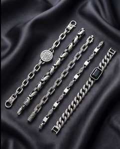 Best Selling Cuban Chain Silver <b>Gemstone</b> <b>Bracelet</b> Oxidized 925 Sterling Silver <b>Bracelet</b> For Men Bulk Price Wholesale Jewelry - Product Image 2
