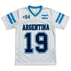Camiseta de Fútbol de Argentina, Sublimada, Corte Regular, Unisex, Blanca y Azul, 100% Poliéster, Malla Transpirable, Manga Corta, Cuello en V, para Verano - Product Image 2