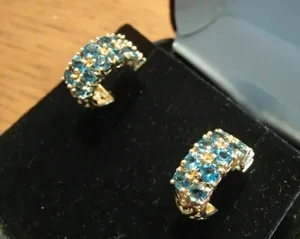 Moissanite <b>Stud</b> <b>Earrings</b> 925 Silver Lightweight Luxury <b>Blue</b> Gemstone Jewelry for Women Wedding Gift - Product Image 4