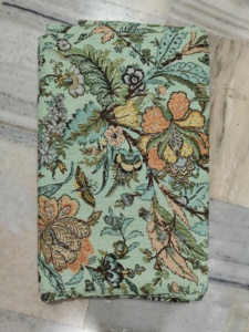 Handmade Kantha Quilt Reversible Cotton Blanket Green Floral Patterned <b>Bedspread</b> for Home Decor gift for her - Product Image 1