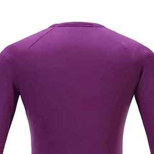 Haut thermique côtelé ajusté à manches longues pour femme, col rond, en tissu doux, tendance, idéal sous les blouses d'infirmière - Product Image 4