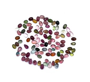 Tourmaline naturelle multicolore, cabochon, formes variées, pierres précieuses en vrac, 4-7 mm, certifiées IGI, haute qualité, 20 carats, pour la fabrication de bijoux - Product Image 4