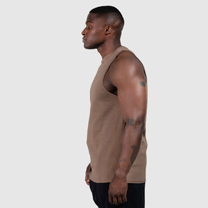 Débardeur de sport 100 % coton à prix d'usine, personnalisable avec logo, débardeur uni sans manches, séchage rapide, respirant, tricoté pour homme - Product Image 2