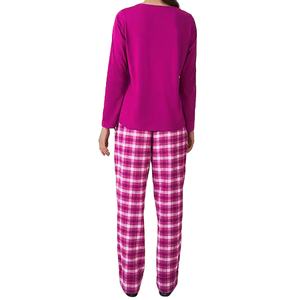 New Promotion on Women's Casual Loungewear Set 100% Cotton Cold Pajamas with Lace Decoration <b>Long</b> Daily Wear Tops at Low Price - Product Image 3