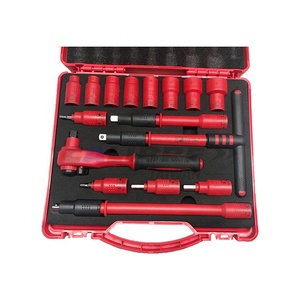 TAIWAN CALIBRE 16pc 3/8" Drive VDE Insulated Bits <b>Socket</b> Wrench and <b>Ratchet</b> Set - Product Image 1