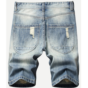 Men Denim Shorts Cotton Fifth <b>Pants</b> Ripped Jeans High Street <b>Old</b> School Breathable Shorts Embroidery Washed Baggy Shorts - Product Image 3