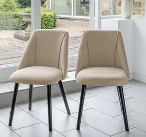 Ensemble de table à manger ronde en teck massif moderne avec chaises rembourrées et base sculpturale cannelée pour salle à manger, maison, restaurant - Product Image 2