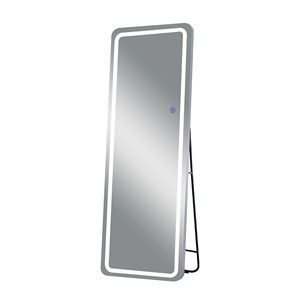 Specchio rettangolare a LED in lega di alluminio senza cornice a figura intera 63 20 1 pollice argento supporto per bagno Vanity camera da letto ingresso - Product Image 6