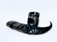 Mug Viking en corne de buffle naturelle polie, thème animalier, décoration d'intérieur, verre à boire, pot à boire en corne de buffle.
