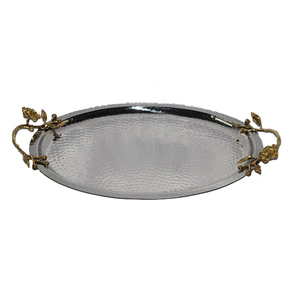 Plateau de service créatif de luxe en métal poli argenté et doré, durable, pour bonbons, snacks et aliments, idéal pour mariages et fêtes, vente en gros - Product Image 5