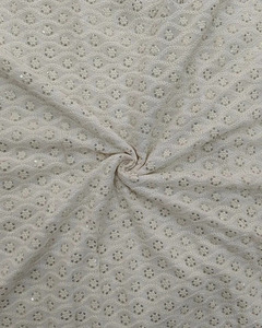 Coding embroidery fabric sequin fabric lace fabric organza fabric for designer abaya kaftan couture wholesale export buyer trade - Product Image 3