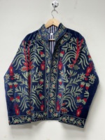 Veste d'hiver bohème en velours brodée à la main, design floral écologique et respirant, manteau pour femme, cadeau d'anniversaire