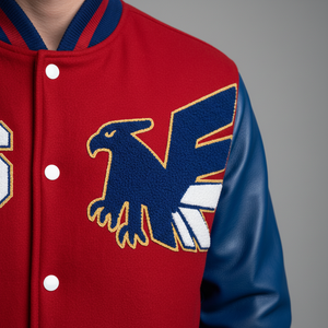 Chaqueta Varsity con Cuello Alto y Bordado Personalizado con Logotipo, Estilo Urbano, Tallas Grandes, Diseño de Letras, Unisex, Chaqueta de Béisbol - Product Image 3
