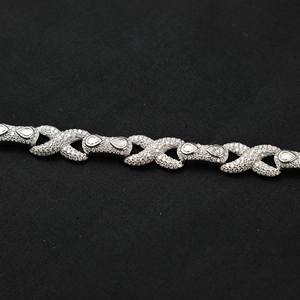 Dvars Diamond <b>Infinity</b> Moissanite Women's <b>Bracelet</b> Iced VVS D Color Solid Gold Plated 925 Sterling Silver Passes Diamond Tester - Product Image 4