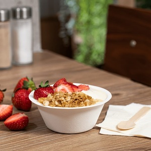 Hot Selling Disposable Sugarcane Pulp Diamond Shapes <b>Bowl</b> <b>Lid</b> 24oz Biodegradable Party Catering Food Packaging for Restaurants - Product Image 1