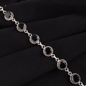 Black Onyx 925 Sterling Silver Handmade Luxury Gemstone <b>Bracelet</b> Women Vintage Rhodium/Gold Plated Elegant Anniversary Gift - Product Image 5