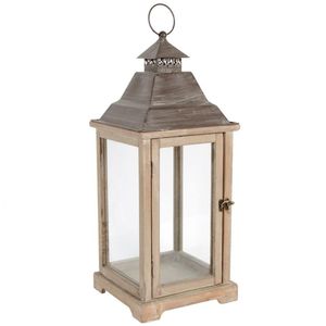 Linterna de madera con luz LED, lámpara colgante decorativa rústica hecha a mano para el hogar, jardín, restaurante, lugar de boda, patio, balcón - Product Image 3